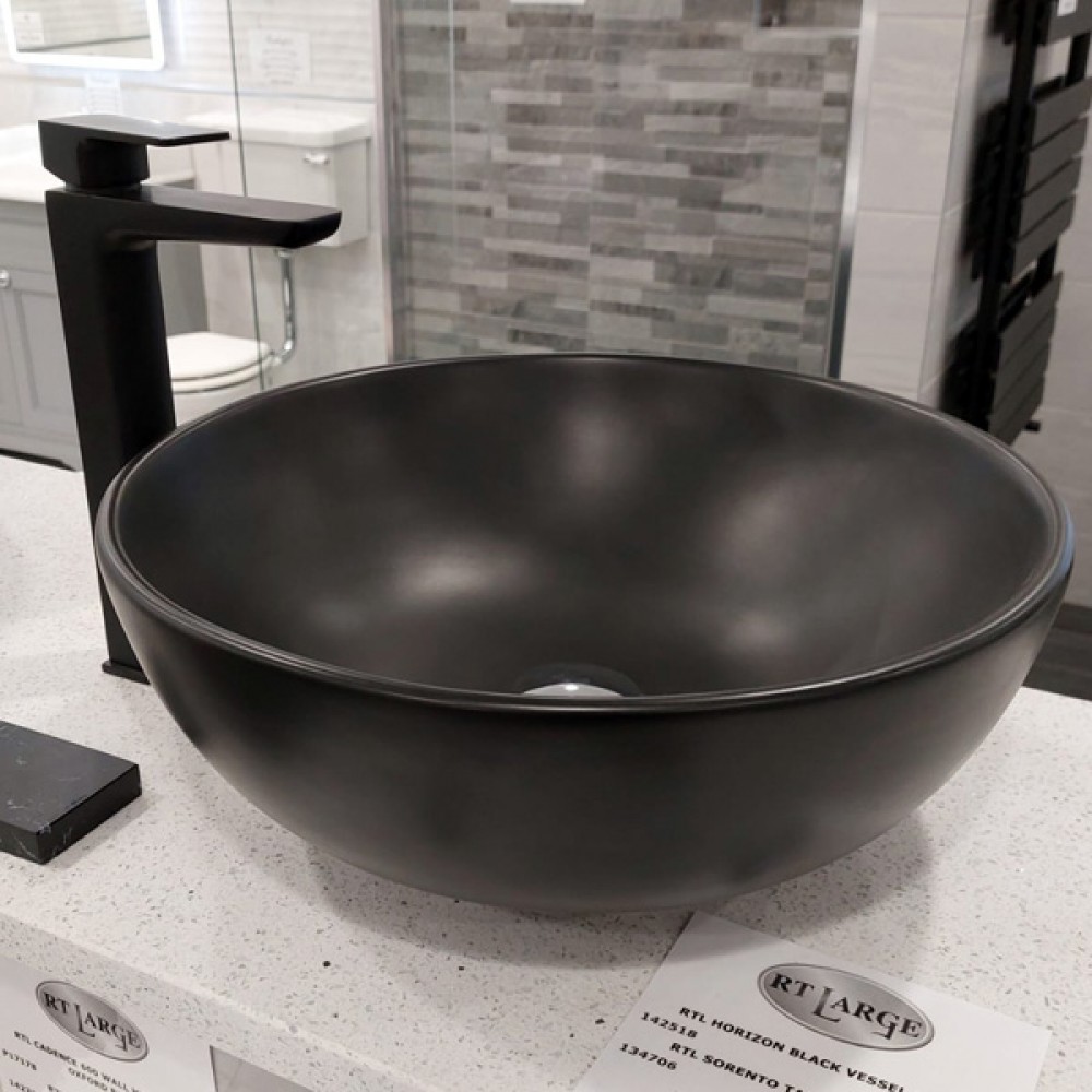 RT Large Horizon Counter Top Vessel | Matt Black | 435mm