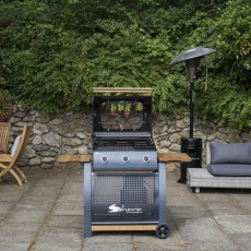 Sahara S350 3 Burner Gas BBQ | Bamboo Side Trays