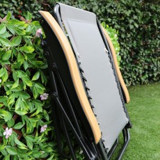 Zero Gravity Padded  Sunlounger Chair | Grey