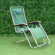 Zero Gravity Padded  Sunlounger Chair | Grey
