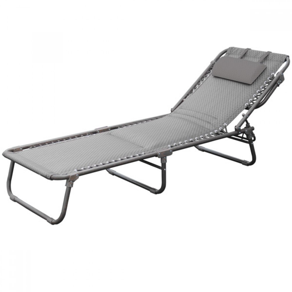 Textilene Padded Sunlounger | Grey