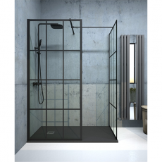 Aspect Black Trellis Wetroom Panel 800mm | ABWRP009