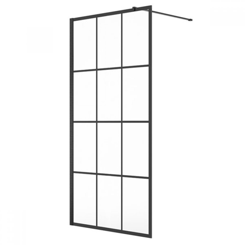 Aspect Black Trellis Wetroom Panel 800mm | ABWRP009