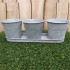 3 Galvanised Flower Pots & Tray
