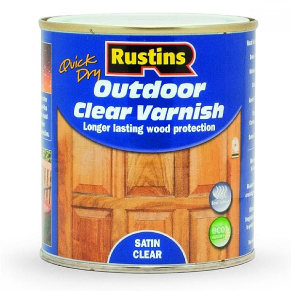Rustins Quck Dry Outdoor Varnish Clear Satin 500ml |r690084
