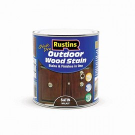 Rustins Quick Dry Outdoor Woodstain Walnut Satin 500ml | R690147