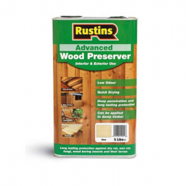 Rustin Advanced Wood Preservative Clear Quick Drying 5 Litre | R690330
