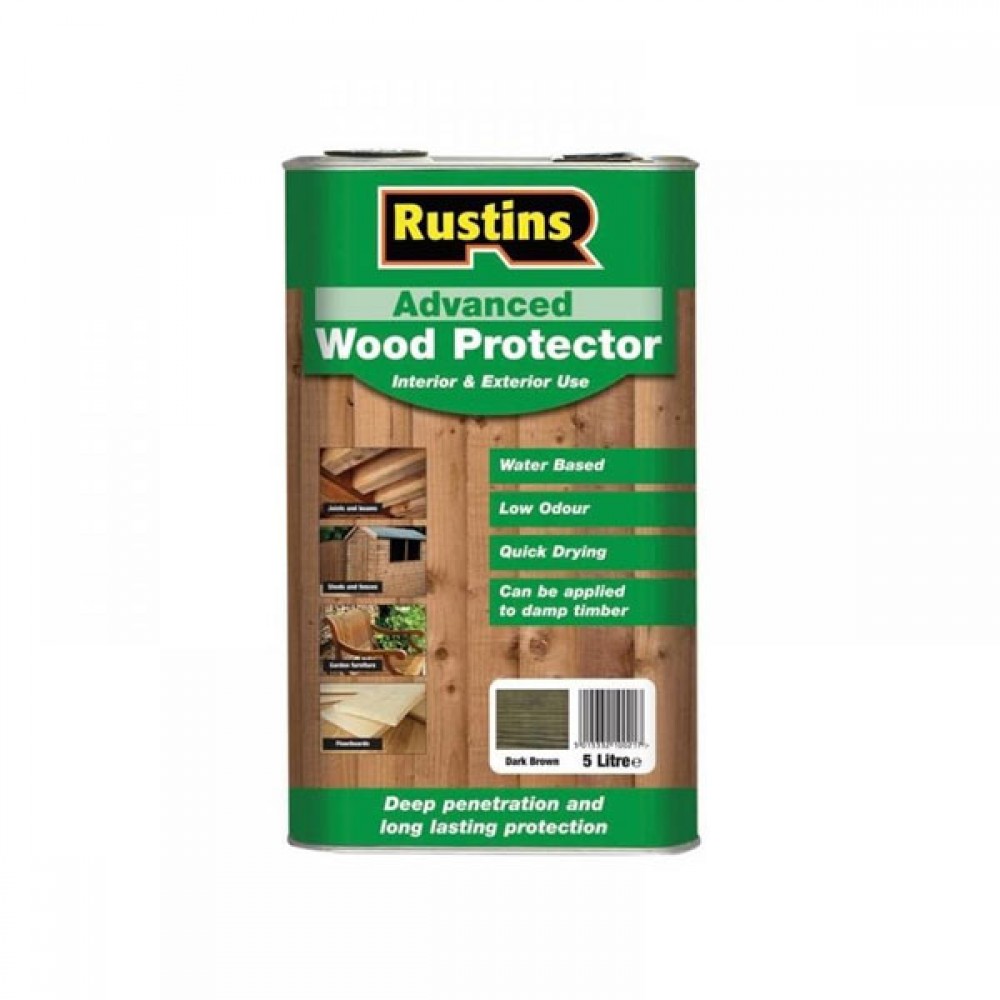 Rustins Quick Dry Advanced Wood Protector | Dark Brown | 5ltr | R690331