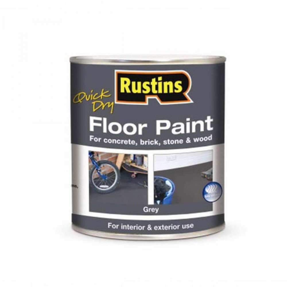 Rustins Quick Dry Floor Paint Grey 1ltr |r690230