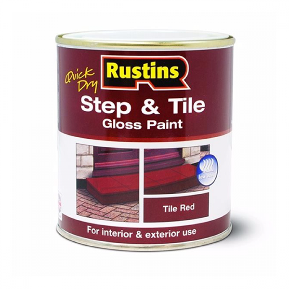 Rustins Quick Dry Step & Tile Paint 1ltr | Red | R479993