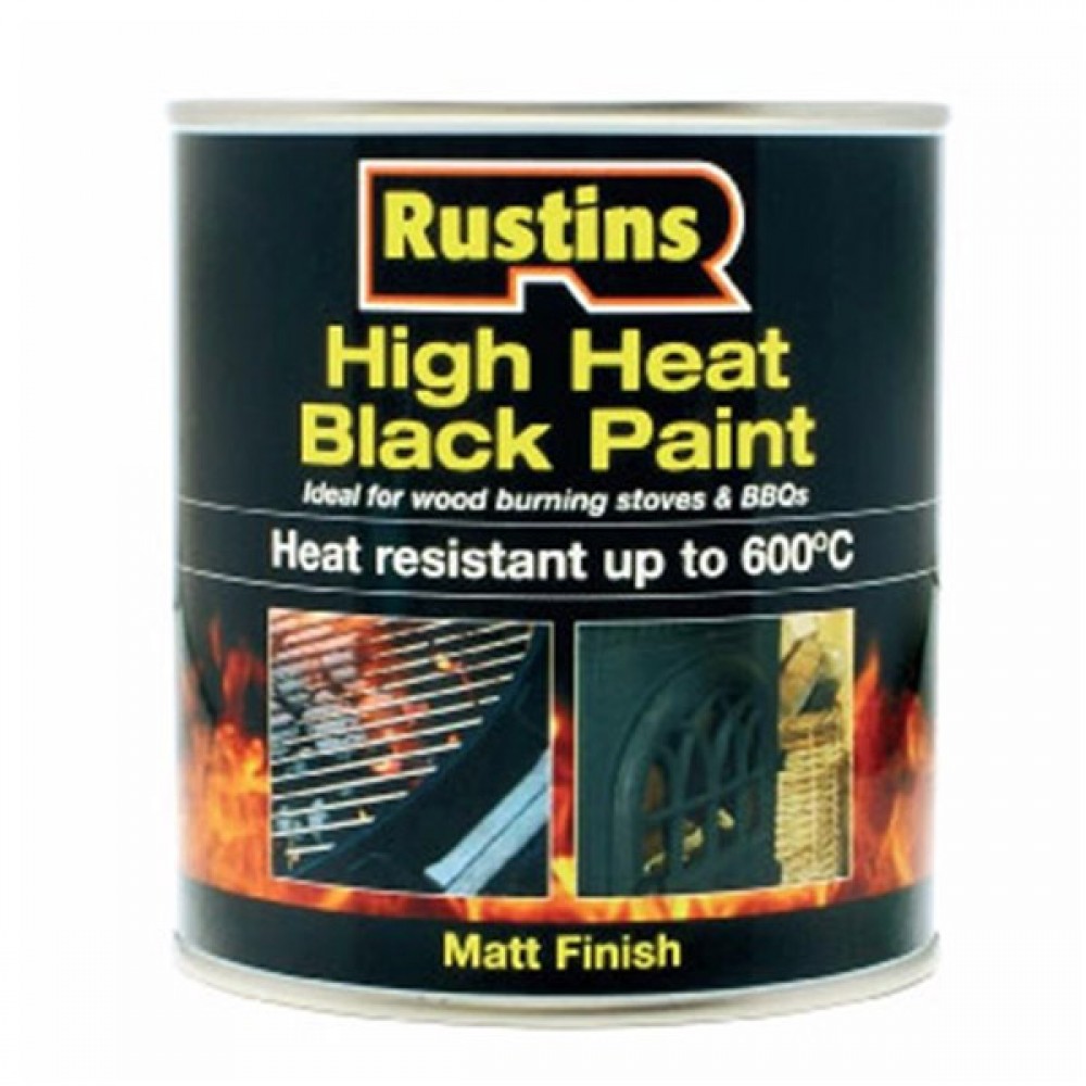 Rustins High Heat Black Paint 500ml |r800107