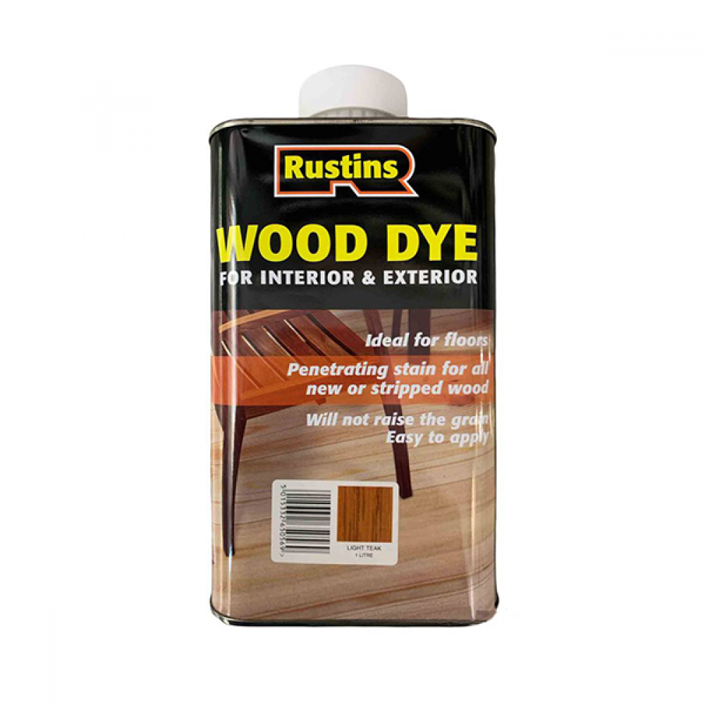 Rustins Wood Dye Light Teak (solvent Based) 1ltr |r650078