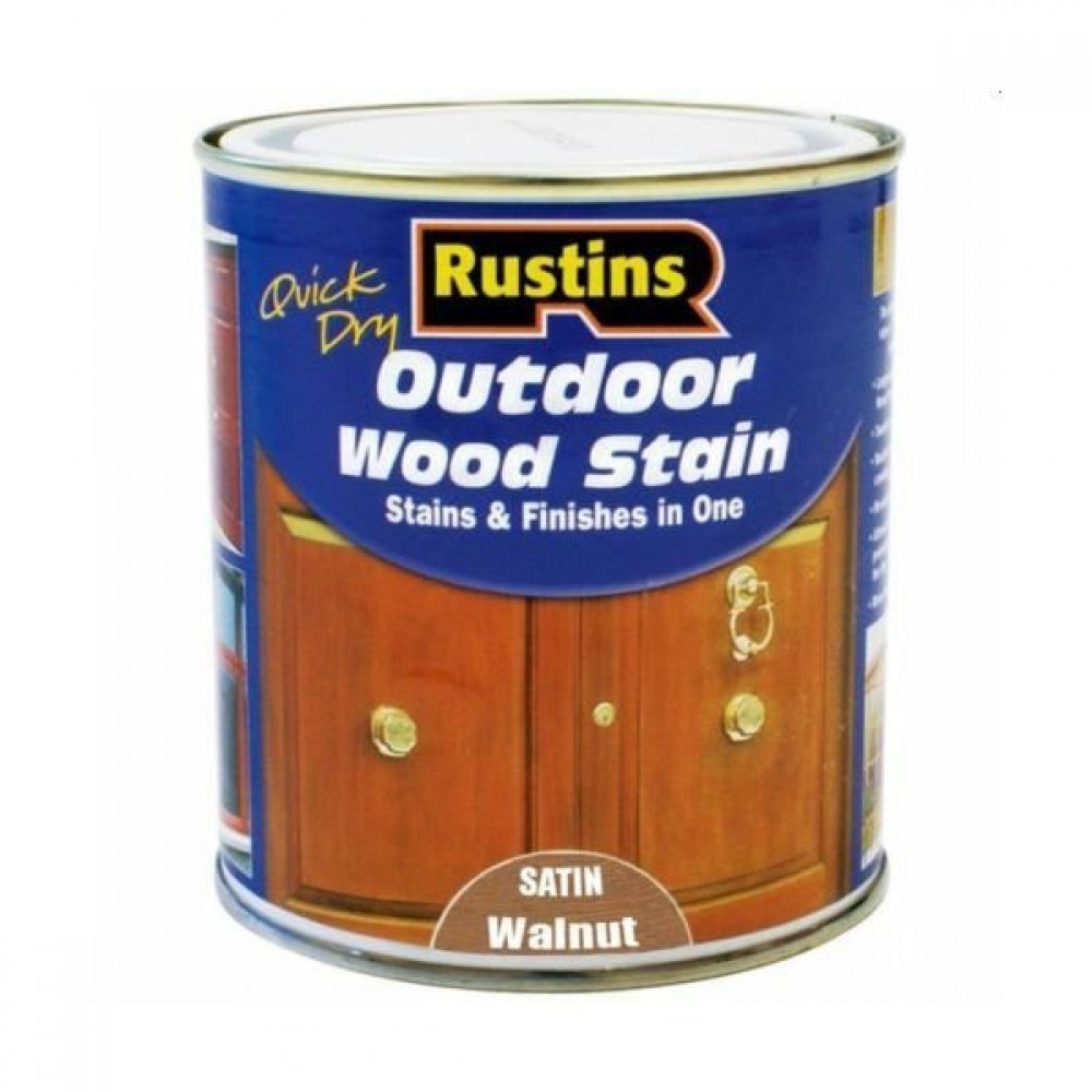 Rustins Quick Dry Outdoor Woodstain Walnut Satin 2.5ltr |r690149