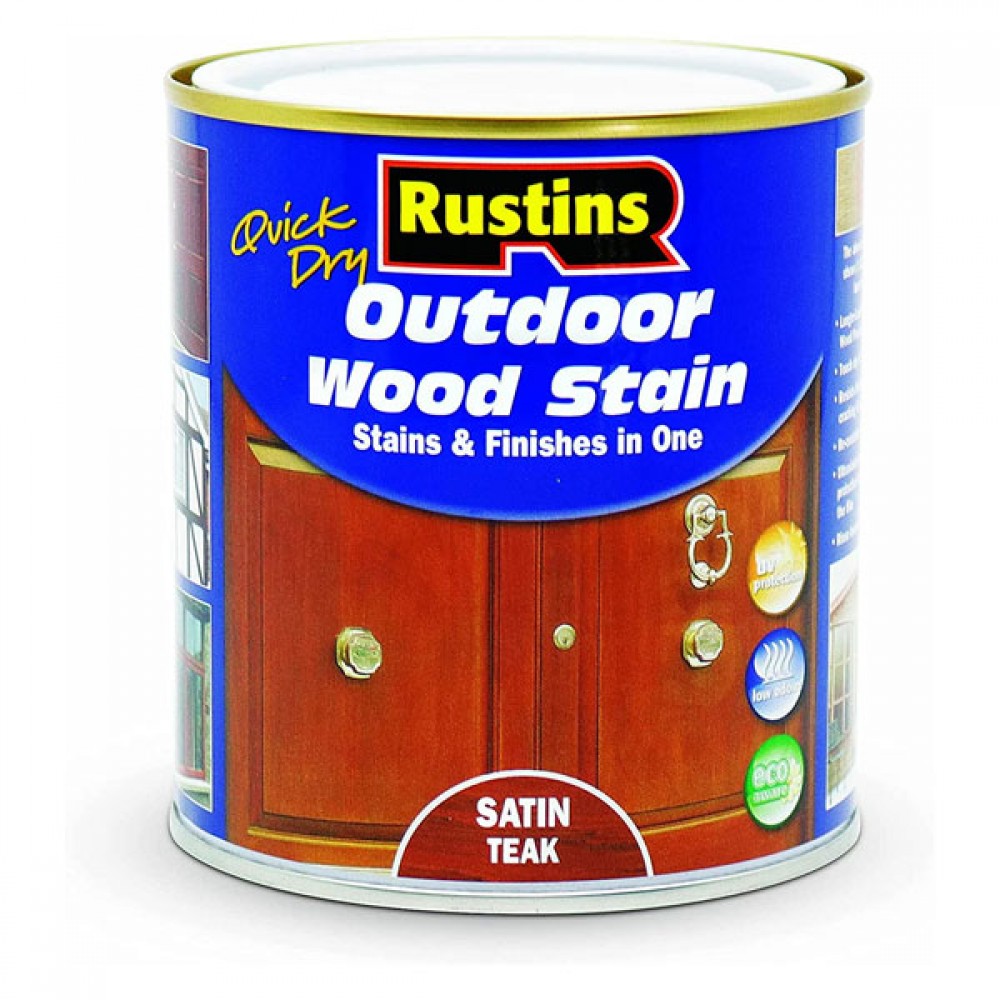 Rustins Quick Dry Outdoor Woodstain Teak Satin 2.5ltr |r690144