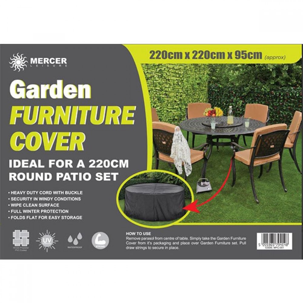 Round Garden Furniture Cover 220x220x95cm | Madeira/Burnham/Beaumont