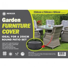 Round Garden Furniture Cover 250x250x105cm | Amalfi/Kensington/Burnham/Beaumont/Orla 6 Seat Round