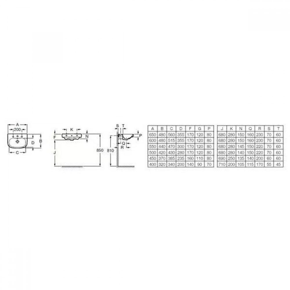 Roca Debba one tap hole basin 500mm White | A32599600U 