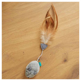 Nip It Cat Nip Mouse Head & Feather Grey | 8041010