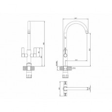 Jeroni Copper Swan Dual Handle Kitchen Mixer Tap