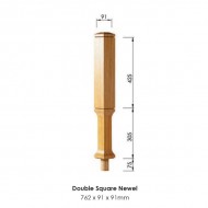 Dublin Double Square Newel Post 762x91x91mm | Options