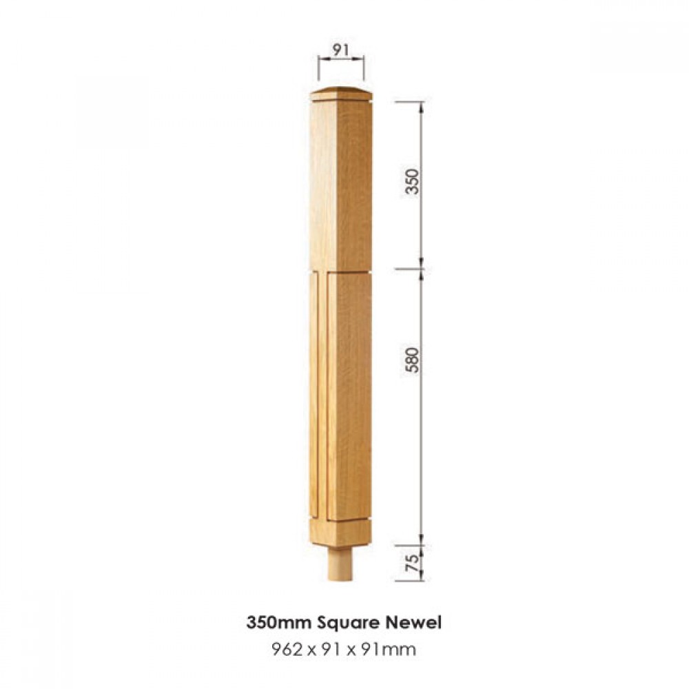 Lisbon Landing Square Newel Post 962x91x91mm