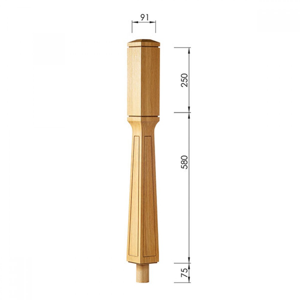 Paris Square Newel Post 862x91x91mm | Options
