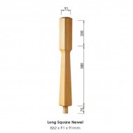 Monaco Long Square Newel Post 862x91x91mm | Options