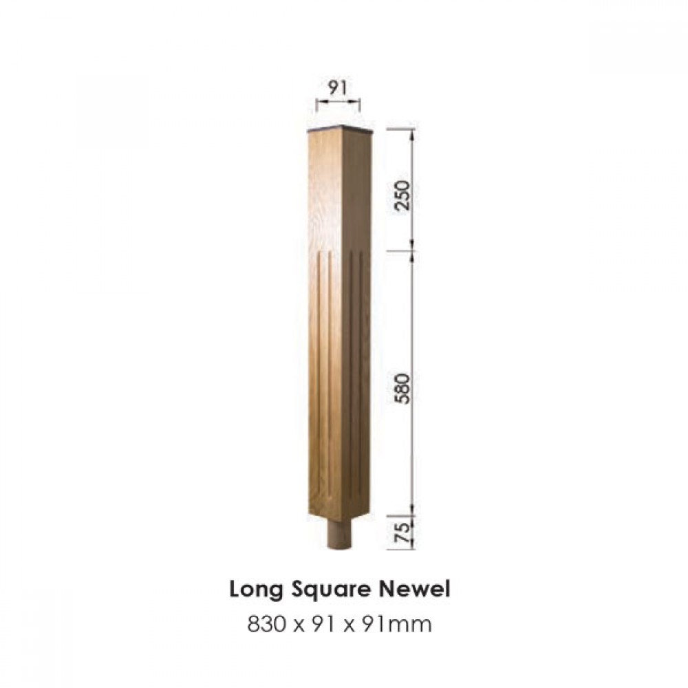 Tuscan Full Newel Post 830x91x91mm | Options