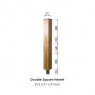 Tuscan Double Full Newel Post 813x91x91mm | Options