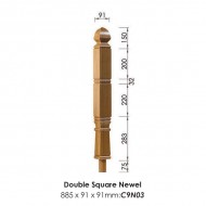 Concra Double Square Newel Post 885x91x91mm | Options