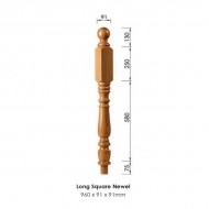 Corby Short Square Newel Post 960x91x91mm | Options