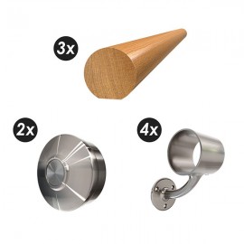 Wall Mounted Handrail Kit Oak