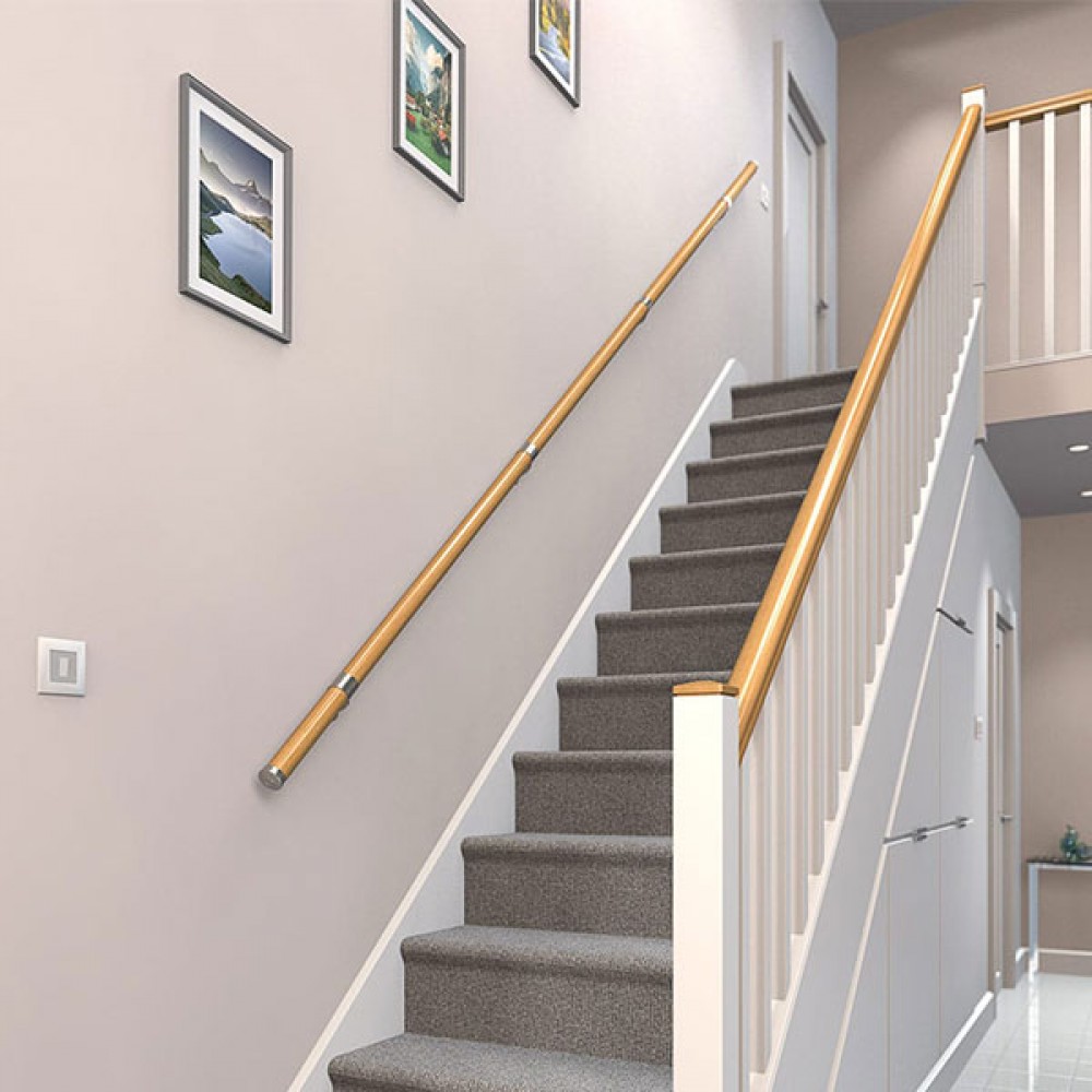 Wall Mounted Handrail Kit Oak