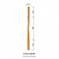 Milano Square Spindle 915x41x41mm | Options