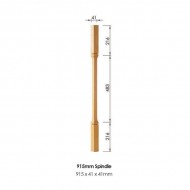 Dublin Square Spindle 915x41x41mm | Options