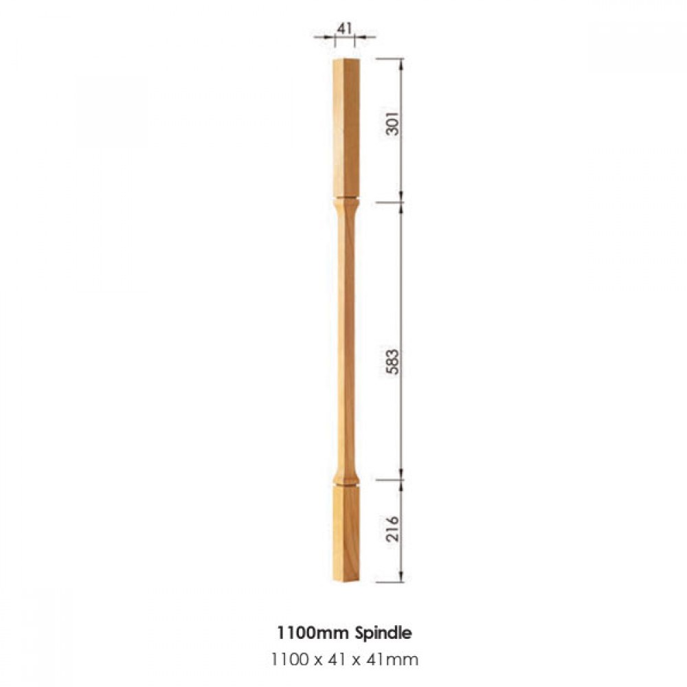 Dublin Square Spindle 1100x41x41mm | Options