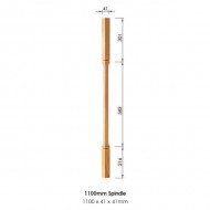 Dublin Square Spindle 1100x41x41mm | Options
