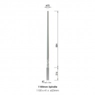 Boston Spindle 1100x41x41mm | Options