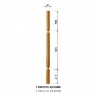 Oriel Spindle 1100x41x41mm | Options