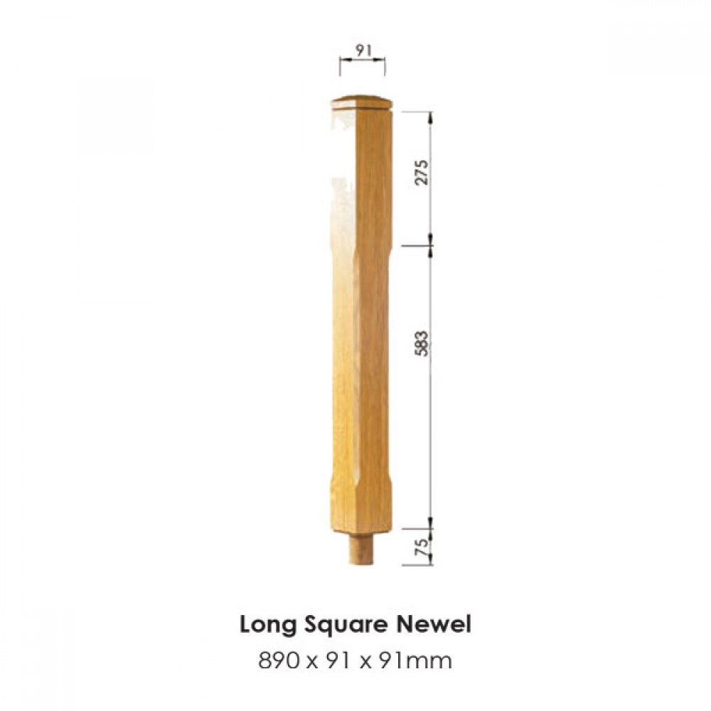 Boyne Square Newel Post 890x91x91mm | Options
