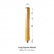 Boyne Square Newel Post 890x91x91mm | Options