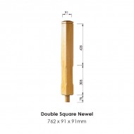 Boyne Double Square Newel Post 762x91x91mm | Options