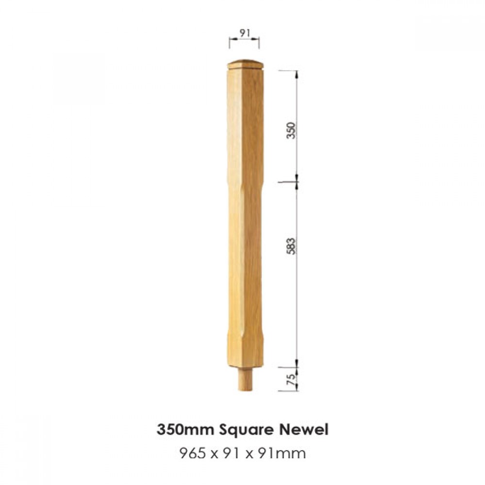Boyne Landing Newel Post 965x91x91mm | Options