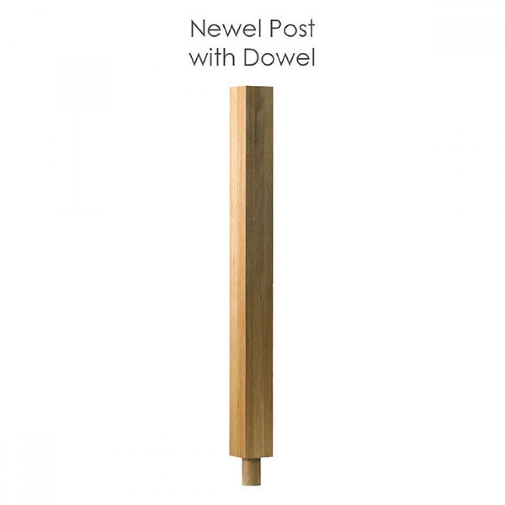 Plain Square Full Newel Post With Dowel 1065x91x91mm | Options
