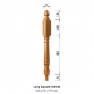Achill Square Newel Post 960x91x91mm | Options