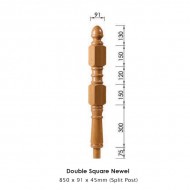 Achill Double Square Newel Split Post 850x91x45mm | Options