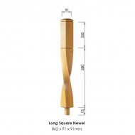 Milano Square Newel Post 862x91x91mm | Options