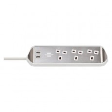 Brennenstuhl 3 Way Corner Extension Lead | USB Charging