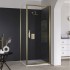 Eto Infold Door 900mm Brushed Brass With Clear Glass | ETOIF90BRBC