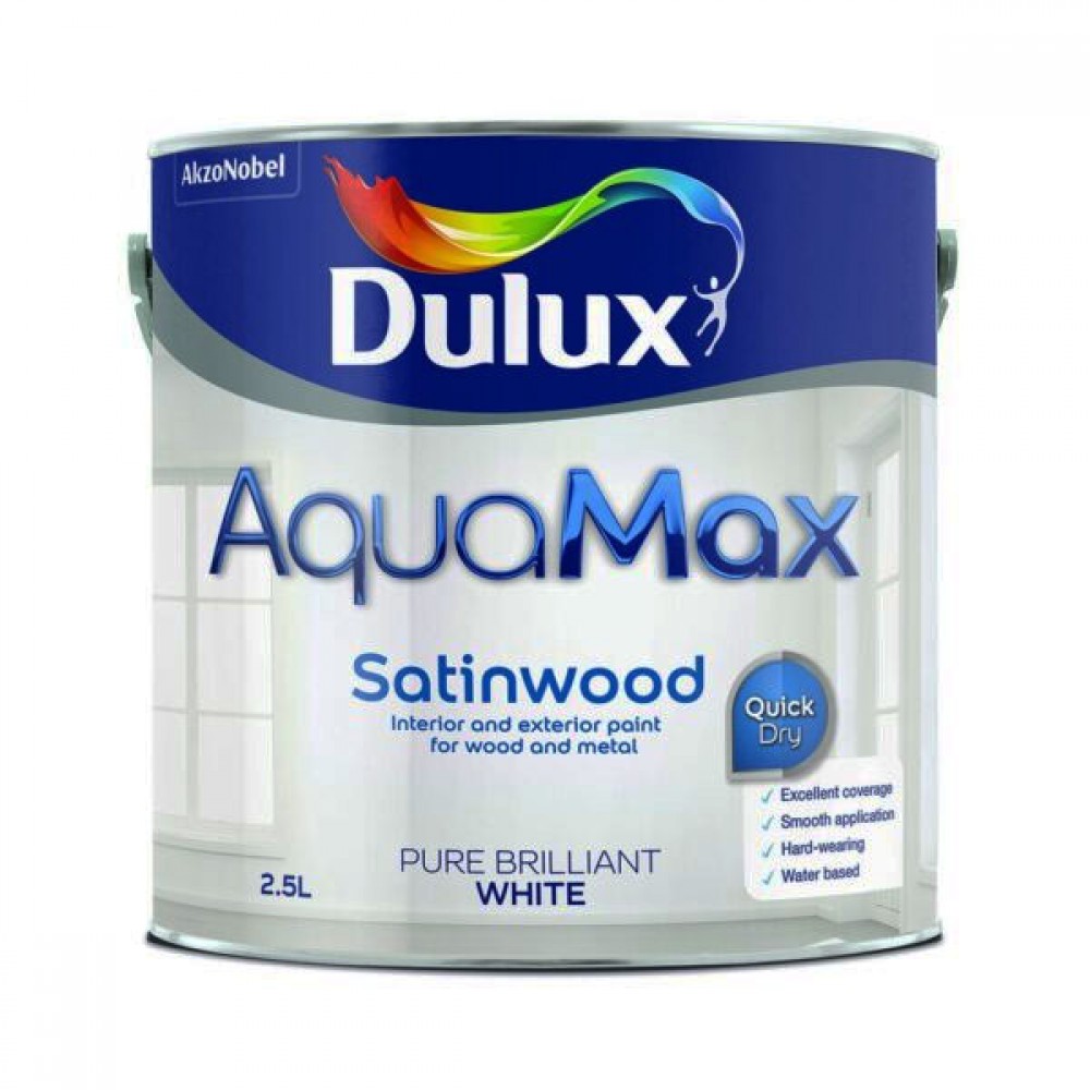Dulux Aquamax Satinwood Pure Brilliant White | 5 Litre